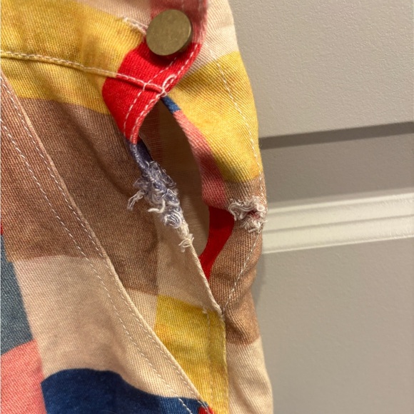 SM Wardrobe Overalls Multicolor Pattern Gingham Check Square Pants Jumpsuit Pink - Picture 7 of 7